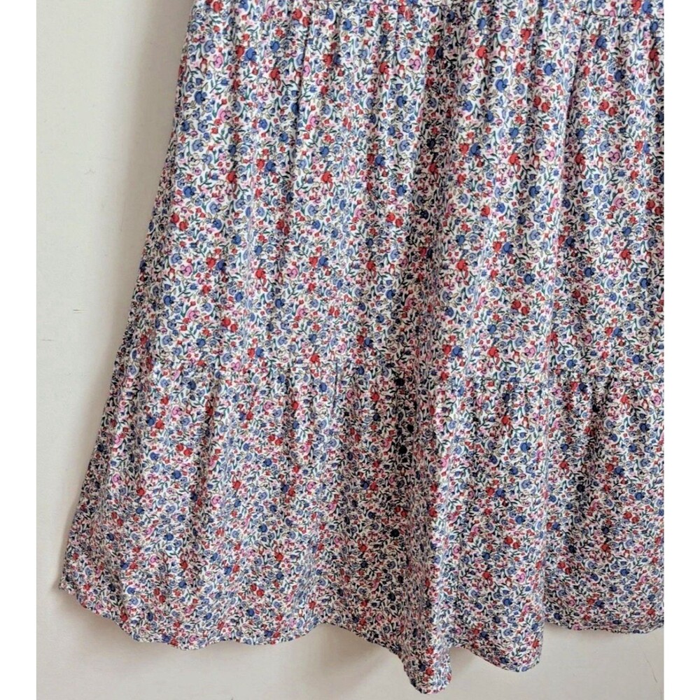 Loft Dress Ditsy Floral Flutter Sleeve Midi Cottagecore Tiered Large Pink Blue - Picture 4 of 9